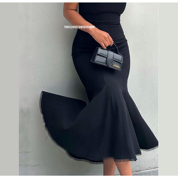 ZARA Black Sweetheart Asymmetric Midi Dress 🖤✨ | Size M | NWT | LAST ONE - Picture 6 of 16